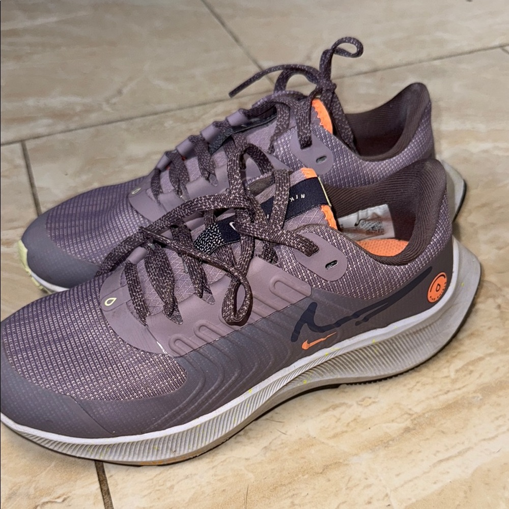 Stylish Purple and Orange Athletic Shoes
